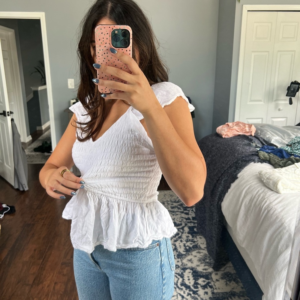 White Ruffled Tank - Picture 2 of 7
